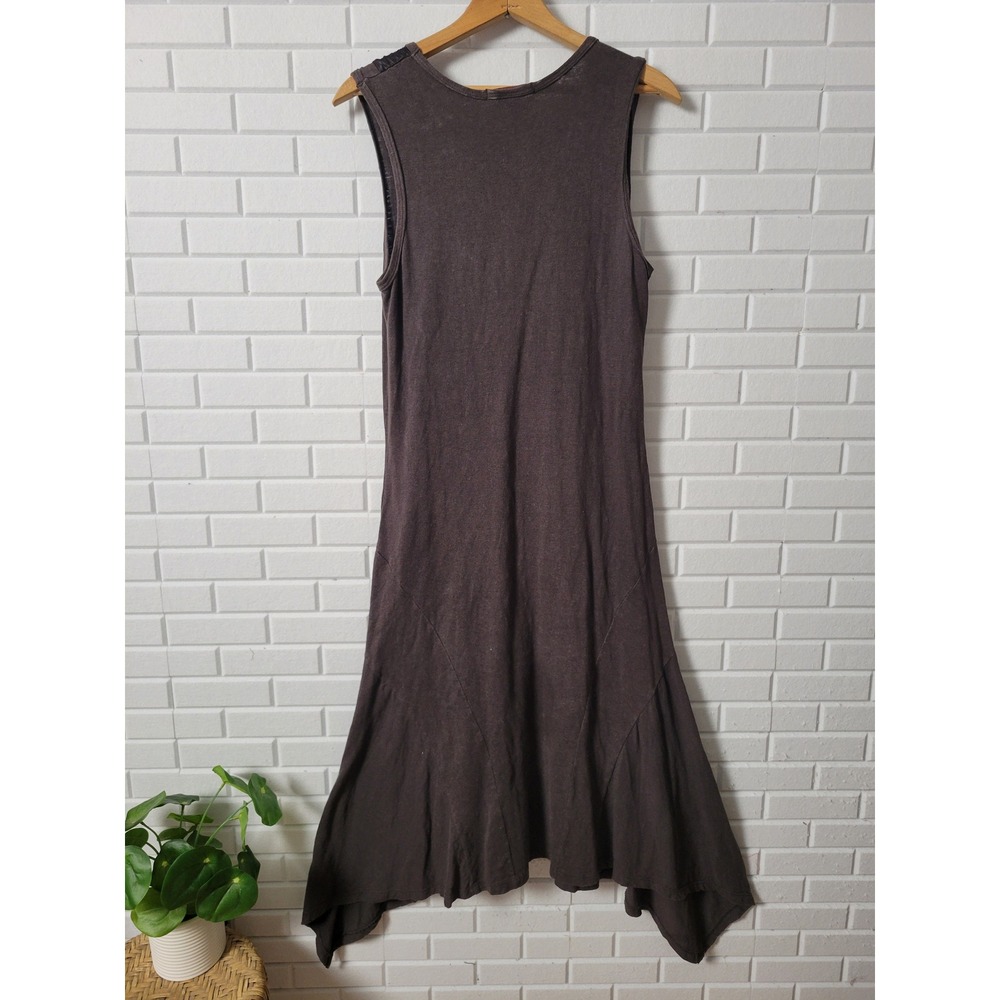 Prairie Underground Dress Sz M Black Hemp Silk Blend 1930s Revival Artsy - Picture 2 of 11